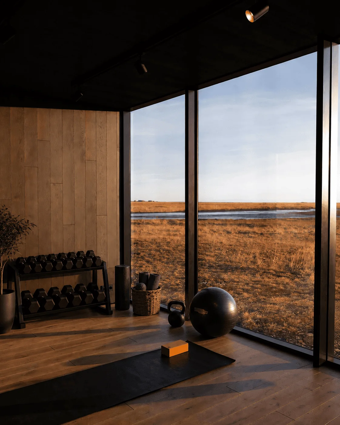 Jógaherbergi UMI Spa með útsýni yfir landslagið